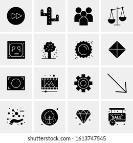 Business Icon Set. 16 Universal Icons Vector. Creative Beauitful Icon Illustration to use in Print and Web Related project.
