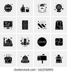 Business Icon Set. 16 Universal Icons Vector. Creative Beauitful Icon Illustration to use in Print and Web Related project.