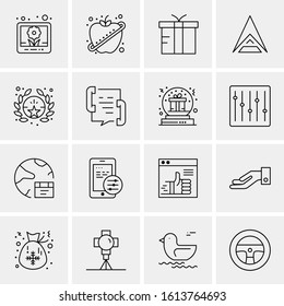 Business Icon Set. 16 Universal Icons Vector. Creative Beauitful Icon Illustration to use in Print and Web Related project.