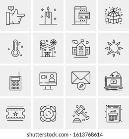 Business Icon Set. 16 Universal Icons Vector. Creative Beauitful Icon Illustration to use in Print and Web Related project.