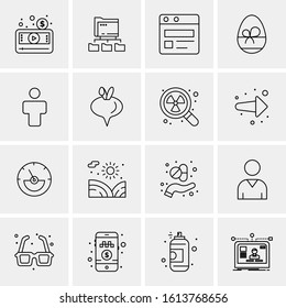 Business Icon Set. 16 Universal Icons Vector. Creative Beauitful Icon Illustration to use in Print and Web Related project.