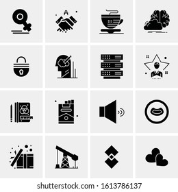 Business Icon Set. 16 Universal Icons Vector. Creative Beauitful Icon Illustration to use in Print and Web Related project.