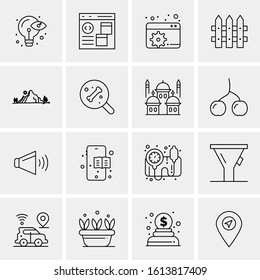Business Icon Set. 16 Universal Icons Vector. Creative Beauitful Icon Illustration to use in Print and Web Related project.