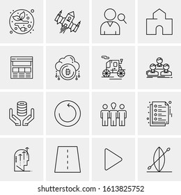 Business Icon Set. 16 Universal Icons Vector. Creative Beauitful Icon Illustration to use in Print and Web Related project.