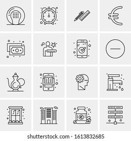 Business Icon Set. 16 Universal Icons Vector. Creative Beauitful Icon Illustration to use in Print and Web Related project.