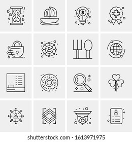 Business Icon Set. 16 Universal Icons Vector. Creative Beauitful Icon Illustration to use in Print and Web Related project.