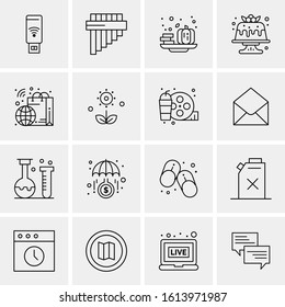 Business Icon Set. 16 Universal Icons Vector. Creative Beauitful Icon Illustration to use in Print and Web Related project.