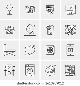 Business Icon Set. 16 Universal Icons Vector. Creative Beauitful Icon Illustration to use in Print and Web Related project.