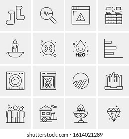 Business Icon Set. 16 Universal Icons Vector. Creative Beauitful Icon Illustration to use in Print and Web Related project.