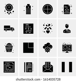 Business Icon Set. 16 Universal Icons Vector. Creative Beauitful Icon Illustration to use in Print and Web Related project.