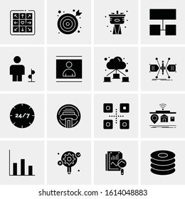 Business Icon Set. 16 Universal Icons Vector. Creative Beauitful Icon Illustration to use in Print and Web Related project.
