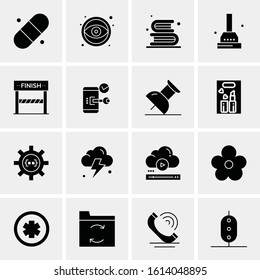 Business Icon Set. 16 Universal Icons Vector. Creative Beauitful Icon Illustration to use in Print and Web Related project.