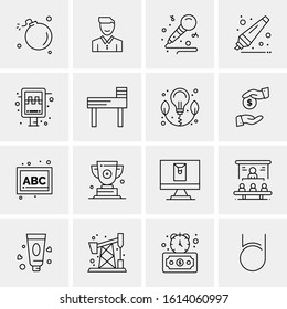 Business Icon Set. 16 Universal Icons Vector. Creative Beauitful Icon Illustration to use in Print and Web Related project.
