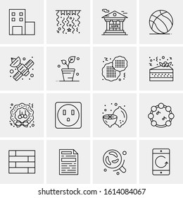 Business Icon Set. 16 Universal Icons Vector. Creative Beauitful Icon Illustration to use in Print and Web Related project.