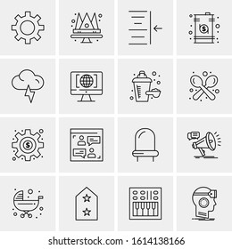 Business Icon Set. 16 Universal Icons Vector. Creative Beauitful Icon Illustration to use in Print and Web Related project.