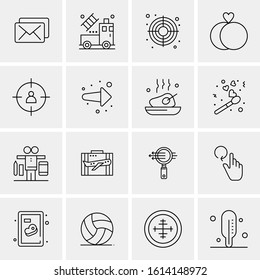 Business Icon Set. 16 Universal Icons Vector. Creative Beauitful Icon Illustration to use in Print and Web Related project.