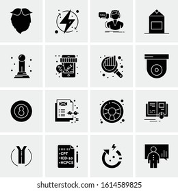 Business Icon Set. 16 Universal Icons Vector. Creative Beauitful Icon Illustration to use in Print and Web Related project.