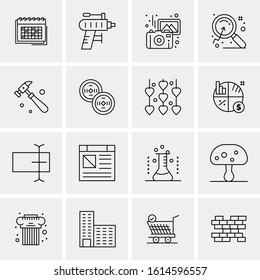 Business Icon Set. 16 Universal Icons Vector. Creative Beauitful Icon Illustration to use in Print and Web Related project.
