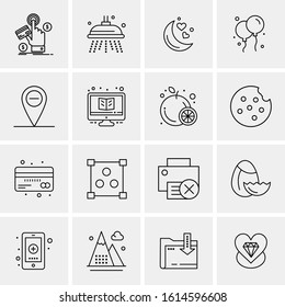 Business Icon Set. 16 Universal Icons Vector. Creative Beauitful Icon Illustration to use in Print and Web Related project.