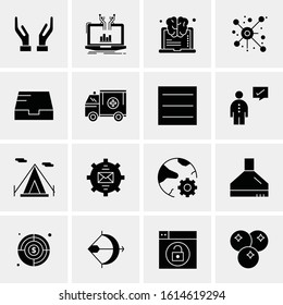 Business Icon Set. 16 Universal Icons Vector. Creative Beauitful Icon Illustration to use in Print and Web Related project.