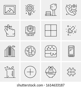 Business Icon Set. 16 Universal Icons Vector. Creative Beauitful Icon Illustration to use in Print and Web Related project.