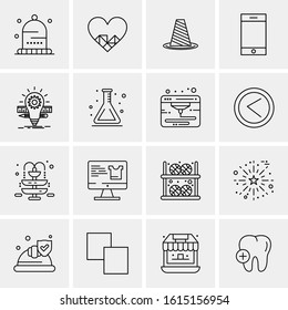 Business Icon Set. 16 Universal Icons Vector. Creative Beauitful Icon Illustration to use in Print and Web Related project.