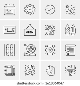 Business Icon Set. 16 Universal Icons Vector. Creative Beauitful Icon Illustration to use in Print and Web Related project.