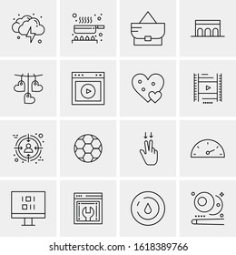 Business Icon Set. 16 Universal Icons Vector. Creative Beauitful Icon Illustration to use in Print and Web Related project.