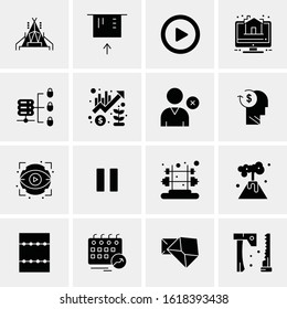 Business Icon Set. 16 Universal Icons Vector. Creative Beauitful Icon Illustration to use in Print and Web Related project.