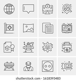 Business Icon Set. 16 Universal Icons Vector. Creative Beauitful Icon Illustration to use in Print and Web Related project.