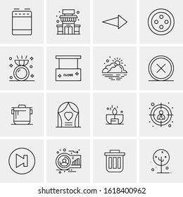 Business Icon Set. 16 Universal Icons Vector. Creative Beauitful Icon Illustration to use in Print and Web Related project.
