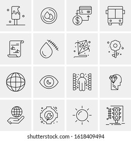 Business Icon Set. 16 Universal Icons Vector. Creative Beauitful Icon Illustration to use in Print and Web Related project.