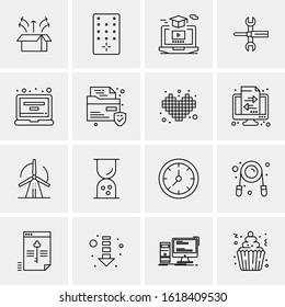 Business Icon Set. 16 Universal Icons Vector. Creative Beauitful Icon Illustration to use in Print and Web Related project.