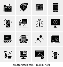 Business Icon Set. 16 Universal Icons Vector. Creative Beauitful Icon Illustration to use in Print and Web Related project.