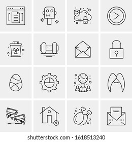 Business Icon Set. 16 Universal Icons Vector. Creative Beauitful Icon Illustration to use in Print and Web Related project.