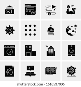 Business Icon Set. 16 Universal Icons Vector. Creative Beauitful Icon Illustration to use in Print and Web Related project.