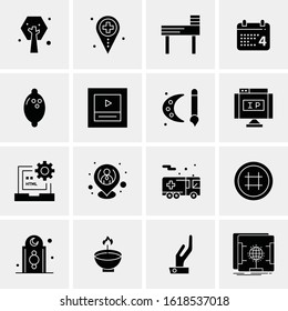 Business Icon Set. 16 Universal Icons Vector. Creative Beauitful Icon Illustration to use in Print and Web Related project.