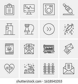 Business Icon Set. 16 Universal Icons Vector. Creative Beauitful Icon Illustration to use in Print and Web Related project.