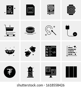 Business Icon Set. 16 Universal Icons Vector. Creative Beauitful Icon Illustration to use in Print and Web Related project.