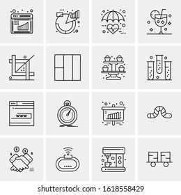 Business Icon Set. 16 Universal Icons Vector. Creative Beauitful Icon Illustration to use in Print and Web Related project.