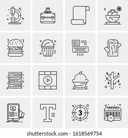 Business Icon Set. 16 Universal Icons Vector. Creative Beauitful Icon Illustration to use in Print and Web Related project.