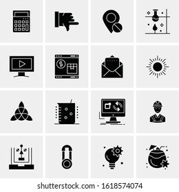 Business Icon Set. 16 Universal Icons Vector. Creative Beauitful Icon Illustration to use in Print and Web Related project.