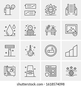 Business Icon Set. 16 Universal Icons Vector. Creative Beauitful Icon Illustration to use in Print and Web Related project.