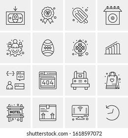 Business Icon Set. 16 Universal Icons Vector. Creative Beauitful Icon Illustration to use in Print and Web Related project.