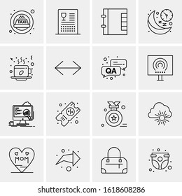 Business Icon Set. 16 Universal Icons Vector. Creative Beauitful Icon Illustration to use in Print and Web Related project.