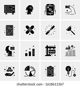 Business Icon Set. 16 Universal Icons Vector. Creative Beauitful Icon Illustration to use in Print and Web Related project.