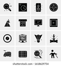 Business Icon Set. 16 Universal Icons Vector. Creative Beauitful Icon Illustration to use in Print and Web Related project.