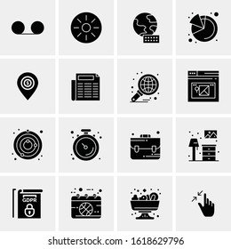 Business Icon Set. 16 Universal Icons Vector. Creative Beauitful Icon Illustration to use in Print and Web Related project.