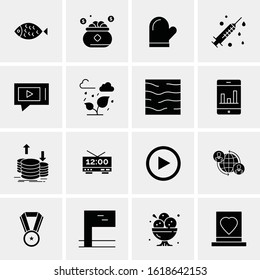 Business Icon Set. 16 Universal Icons Vector. Creative Beauitful Icon Illustration to use in Print and Web Related project.