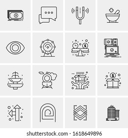 Business Icon Set. 16 Universal Icons Vector. Creative Beauitful Icon Illustration to use in Print and Web Related project.